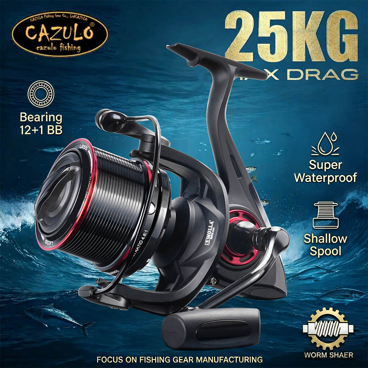 CAZULO Long Cast Spinning Reel - Surf Reel avis et prix