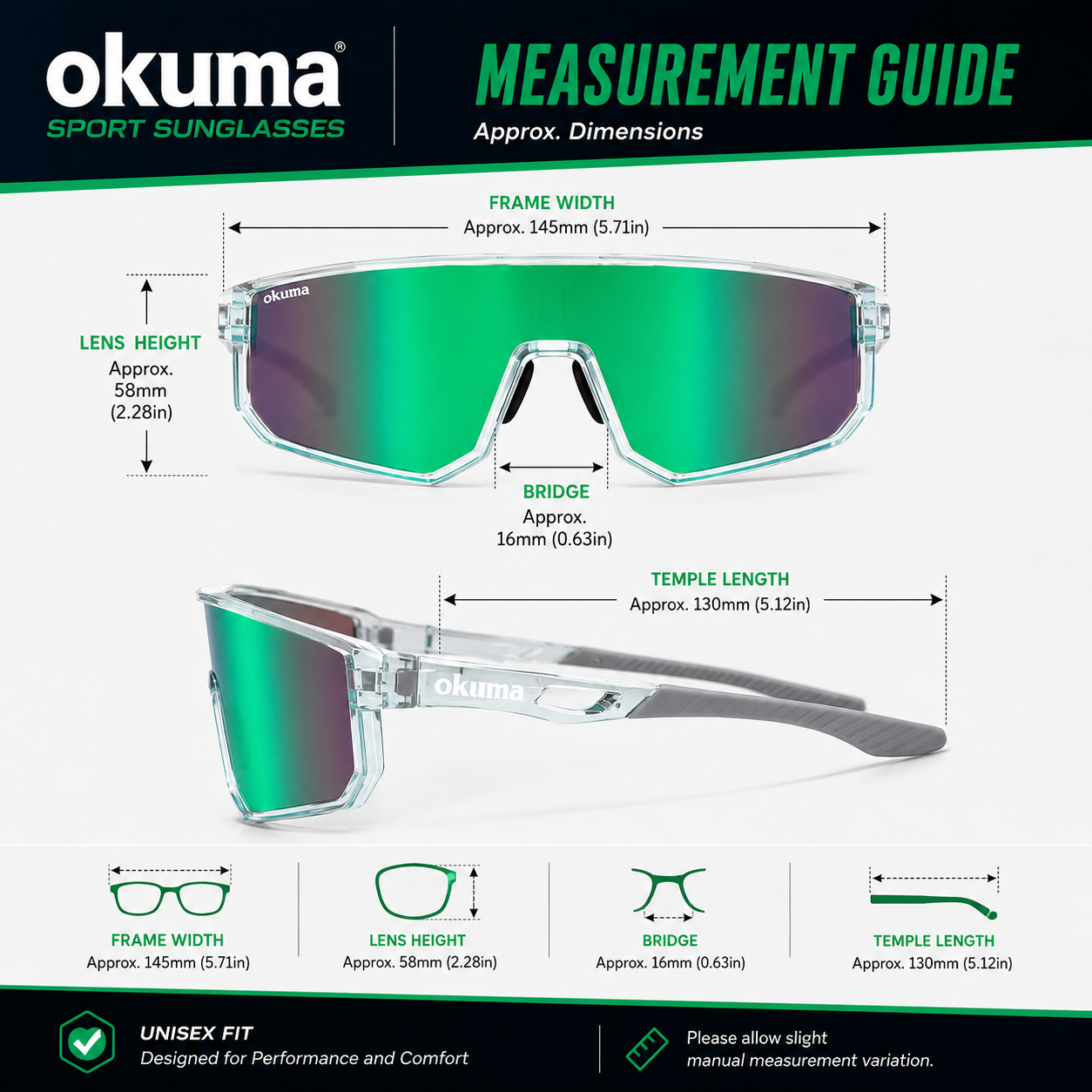 OKUMA UV400 Sports Eyewear Men - Surf Reel avis et prix