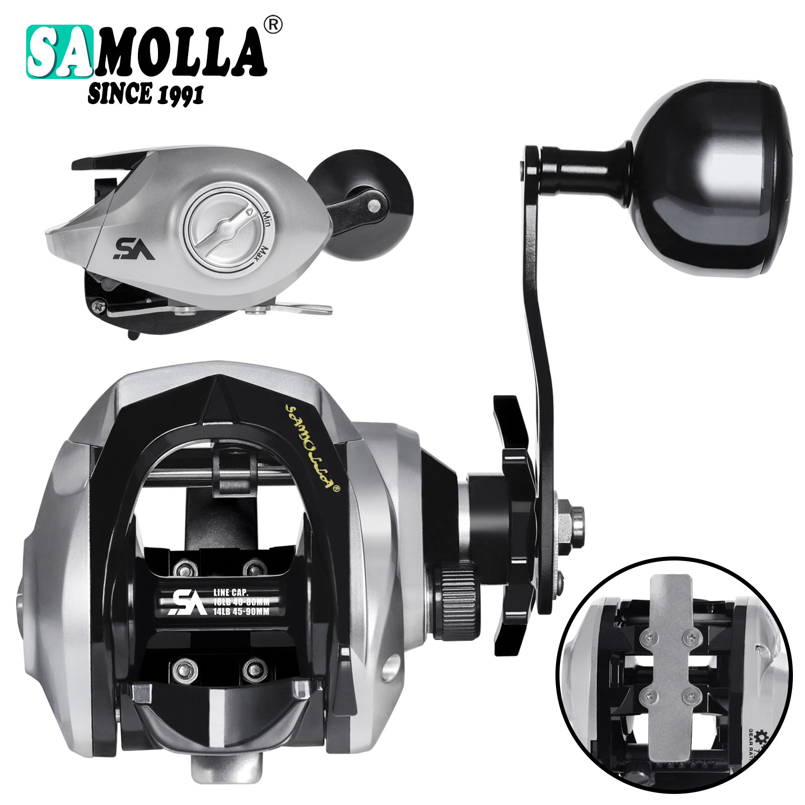 SAMOLLA Large New Baitcasting  - Ice Fishing Reel avis et prix